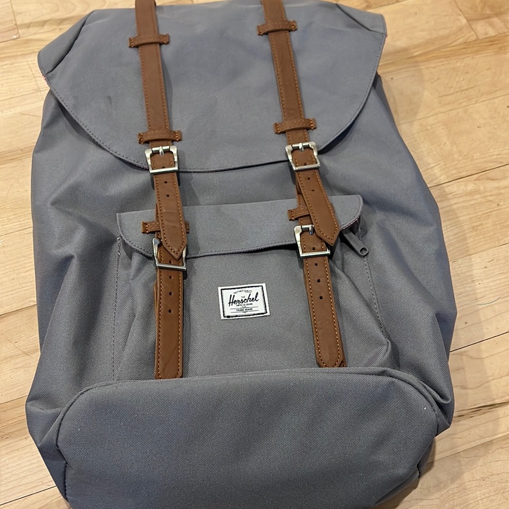 Hershel canvas backpack with leather detail